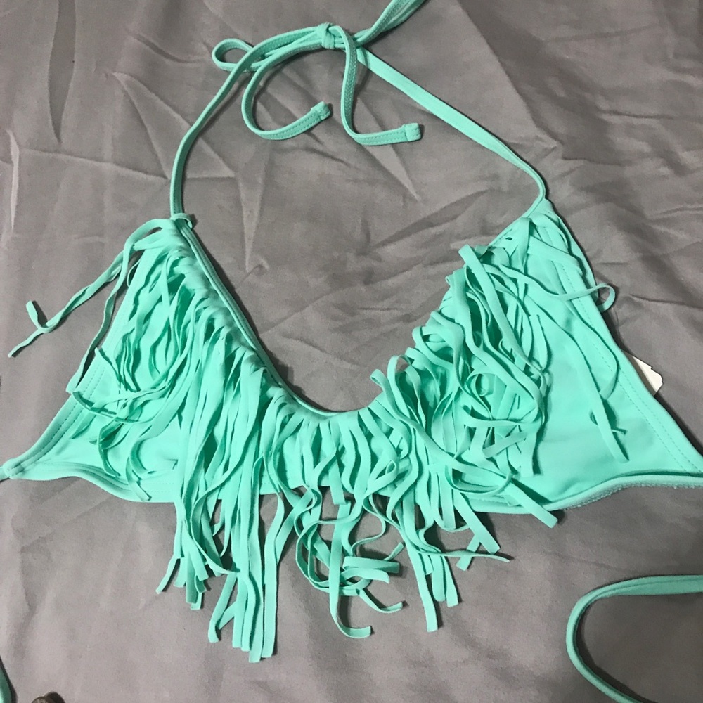 NEW forever21 boho fringe bikini top M